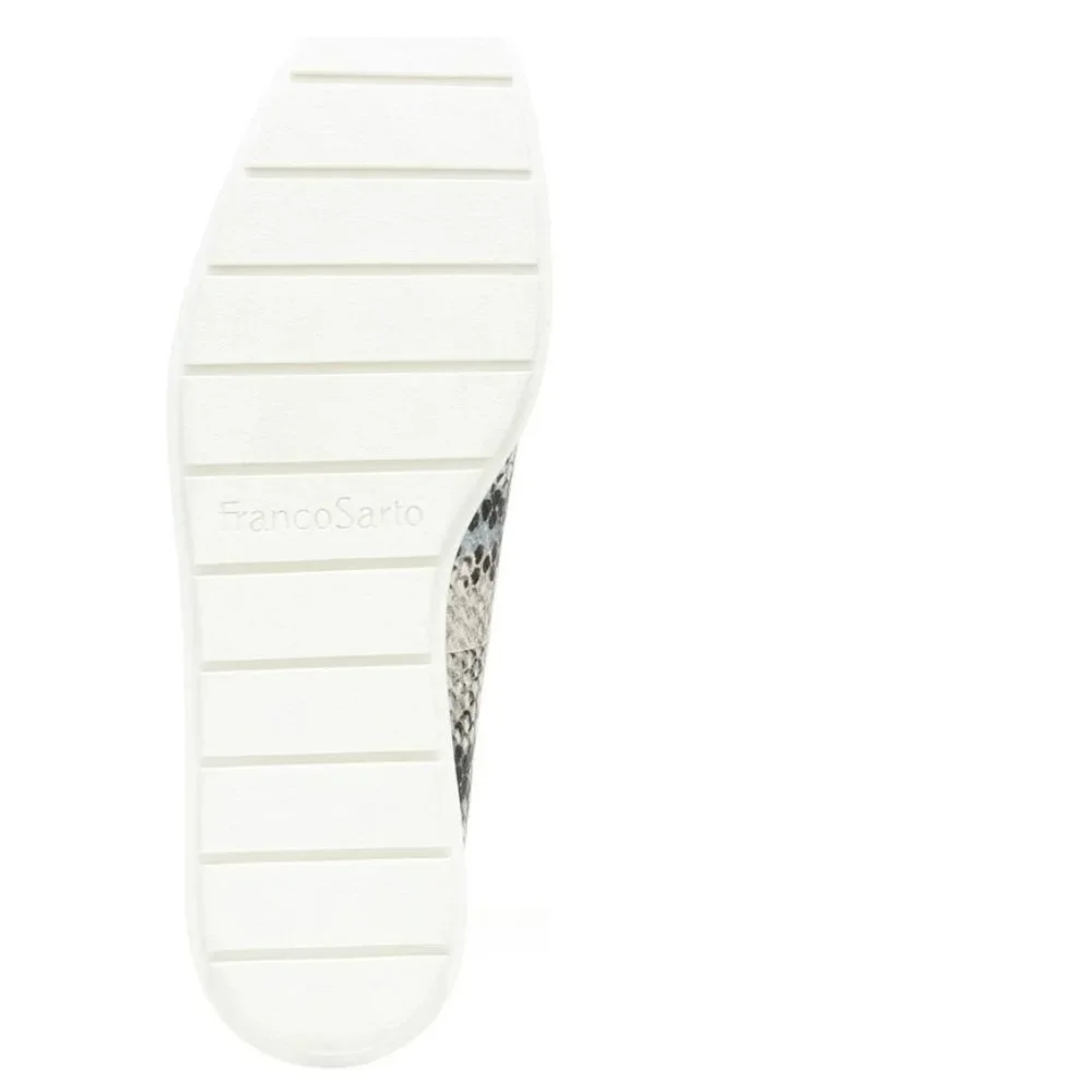 NEW FRANCO SARTO Boston Snake Embossed Leather Slip-On Sneaker SZ-7.5